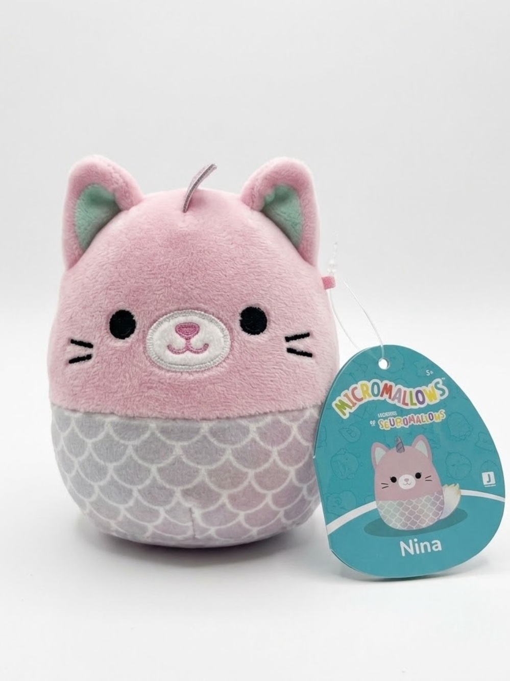 Squishmallows Nina Mermaid Cat Caticorn Plush 2.5” inches NWT